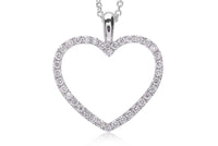 Gargantilla marca Carranza y Carranza con diamantes en forma de corazón en oro blanco de 18k