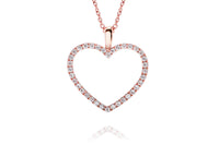 Gargantilla marca Crivelli con diamantes en forma de corazón en oro rosa de 18k