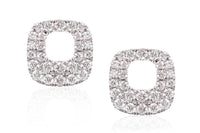 Aretes marca Carranza y Carranza con diamantes en oro blanco de 18k
