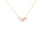 Collar de oro rosa de 18k con dije de tres perlas Mikimoto, la perla central más grande. Colección Classic