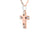 Dije de cruz en oro rosa con detalles en oro blanco en los extremos 18k