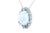 Gargantilla marca Brumani con diamantes y topacios azules en oro blanco de 18k