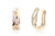 Aretes marca Breuning con diamantes en oro combinado amarillo y blanco de 18k